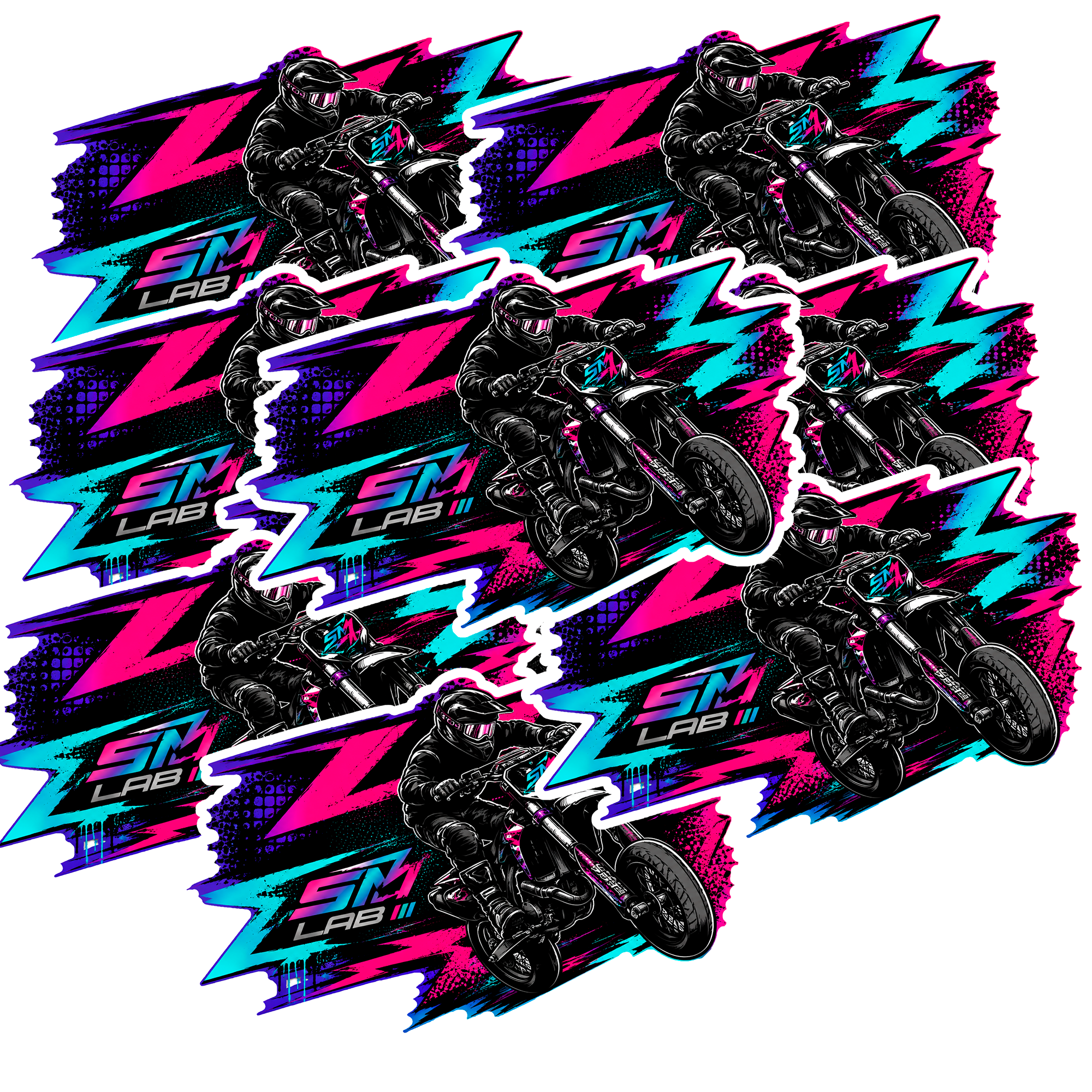 PACK 8 PEGATINAS SM LAB MOTO